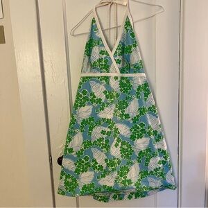 Lilly Pulitzer Blue and Green Floral Dress